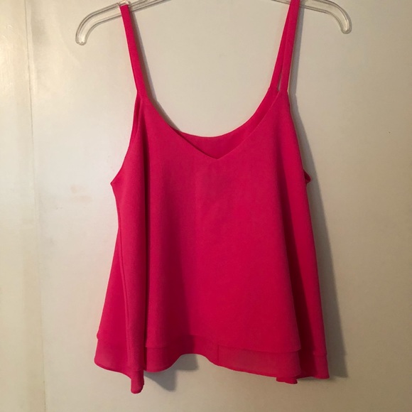 Anthropologie PAPER CRANE Neon Pink Top - Picture 7 of 7